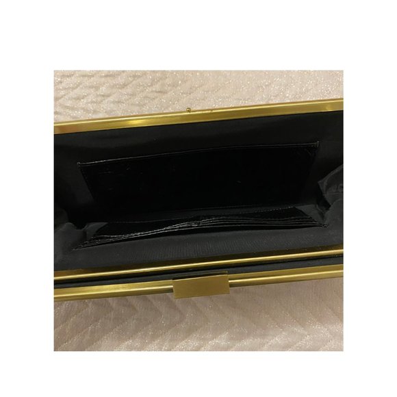 Black Croc Embossed Clutch - Picture 3 of 4